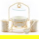 طقم شوربة بورسلان السيف غاليري، 18 قطعة، استاند ذهبي - أبيض product image 1