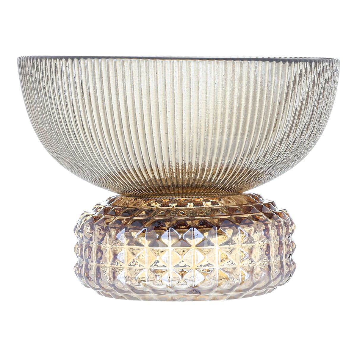 Al Saif Gallery dessert serving stand, glass - brown with Grey base product image