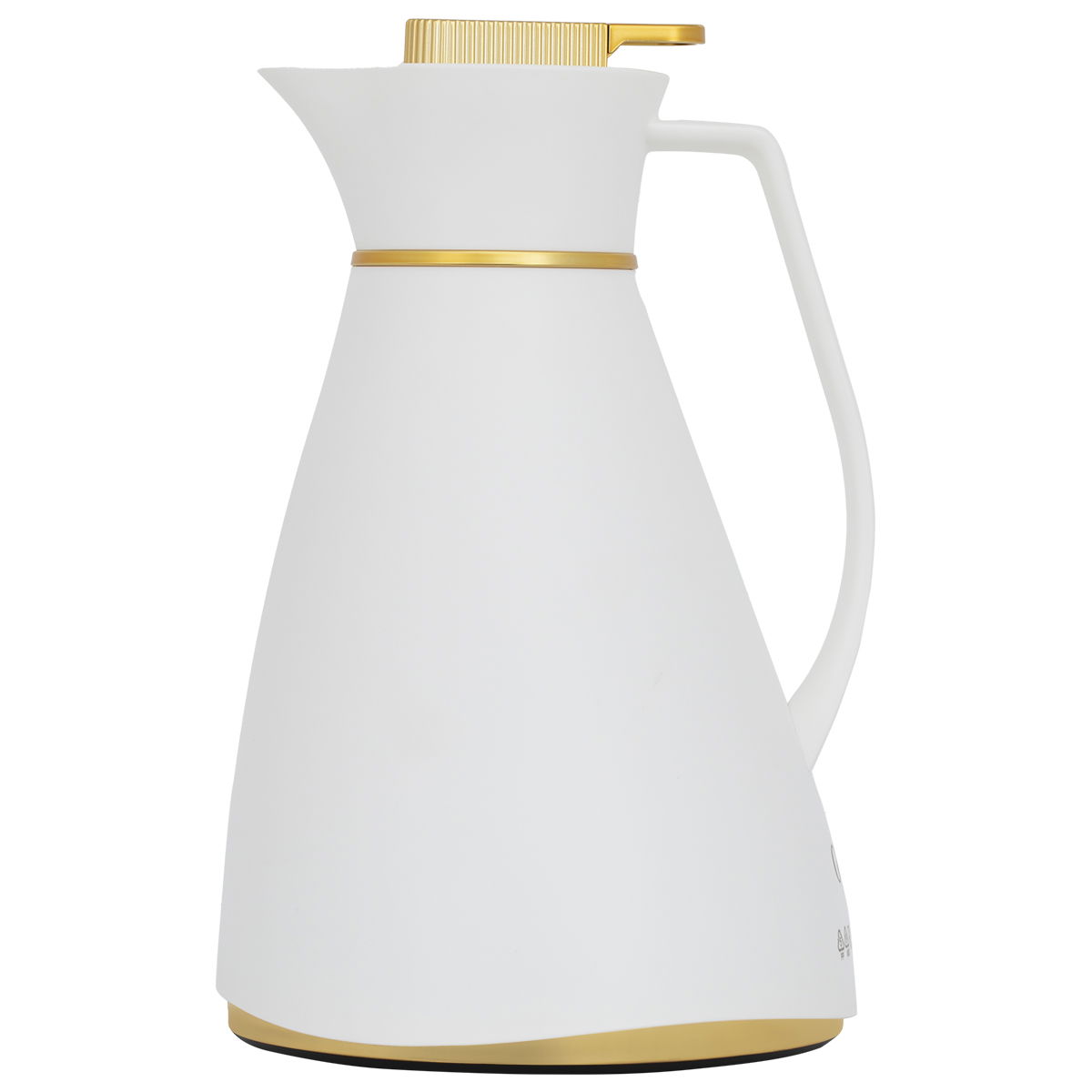 ترمس شيفون زجاج جلوري، 1 لتر، هيكل خارجي بلاستيك - أبيض product image 1