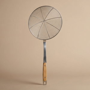Safa Stainless Steel Food Strainer, 20x46 cm - Wood Grain Silver product image