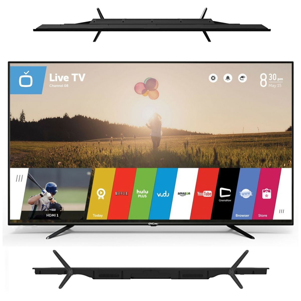 تلفزيون LED سمارت جي في سي برو، 50 بوصة، 4K UHD، رسيفر مدمج، ويب أو أس، ريموت سحري، GVC-50WS7100 - اسود مع حامل هدية product image 5