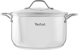 Tefal Stainless Steel Saucepan with Glass Lid, 26 cm - Silver product image