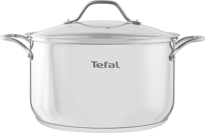 Tefal Stainless Steel Saucepan with Glass Lid, 26 cm - Silver product image 1