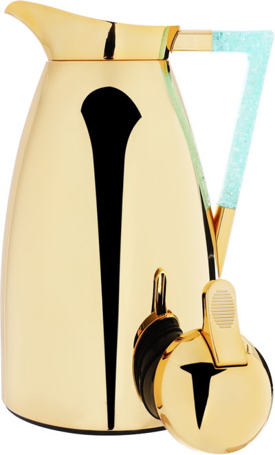 Al Saif Gallery thermos set, 1 liter, crystal handle, thermal glass inner case, steel outer case - gold product image 5