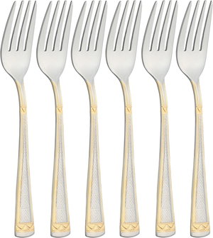 طقم شوك حلا استيل السيف غاليري، 6 قطع، نقش مثلث - فضي product image