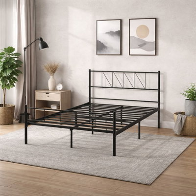 سرير هيكل حديد، 190×70×70 سم - أسود product image 3