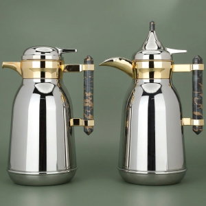 ترمس شهد السيف غاليري، 1/1 لتر، حافظة داخلية زجاج حراري، هيكل خارجي استيل - فضي product image