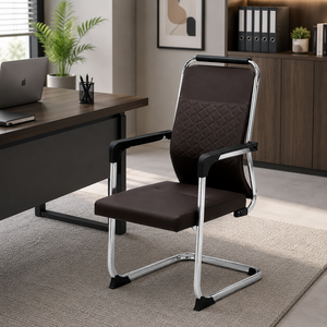 كرسي مكتب معدن وبلاستيك، 102×53×50 سم - بني product image