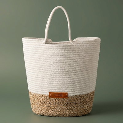 Al Saif Gallery wicker thermos bag, 36 x 36 cm - white product image 1