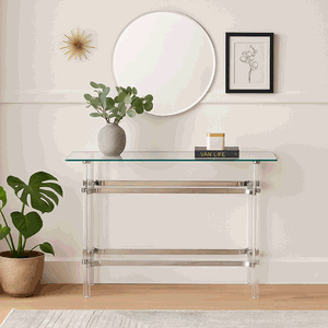 مدخل استقبال اكريليك زجاج، 80×140×40 سم - فضي شفاف product image
