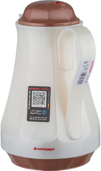 Rotpunkt 430 Thermos, 1 Liter, Glass Inner Container, Plastic Outer Body - Off-White Brown product image 3