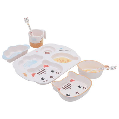 Al Saif Gallery plastic serving set for children, drawing of a cat - colorful product image 2
