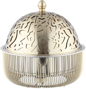 سخان طعام استيل السيف غاليري، 28x28x32 سم، نقش عربي- ذهبي product image