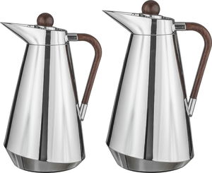 طقم ترامس طريف السيف غاليري، 1/0.7 لتر، حافظة داخلية زجاج، يد خشبي غامق، غطاء ضغاط - فضي product image