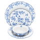 طقم عشاء بورسلان مشجر أزرق السيف غاليري، 24 قطعة - أبيض product image 2