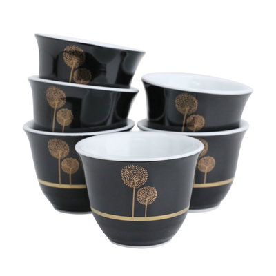 طقم فناجين قهوة عربي بورسلان السيف غاليري، 12 قطعة - اسود ذهبي product image 2