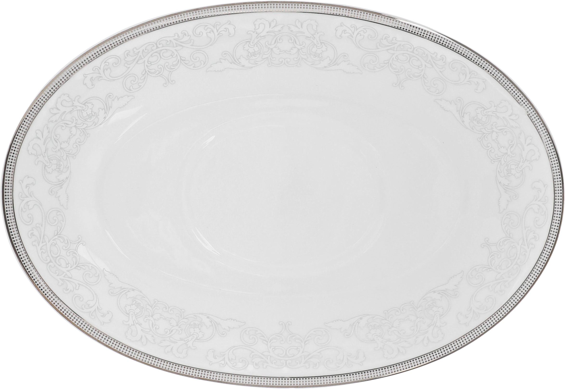 طقم سفرة بورسلان دانيا، 77 قطعة - ابيض فضي product image 14