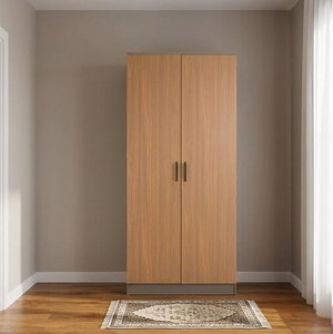 خزانة ملابس خشب MDF، 54×80×200 سم 2 باب - خشبي product image