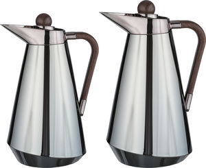 طقم ترامس طريف السيف غاليري، 1/0.7 لتر، حافظة داخلية زجاج، يد خشبي غامق، غطاء ضغاط - اسود product image