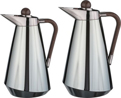 طقم ترامس طريف السيف غاليري، 1/0.7 لتر، حافظة داخلية زجاج، يد خشبي غامق، غطاء ضغاط - اسود product image 1