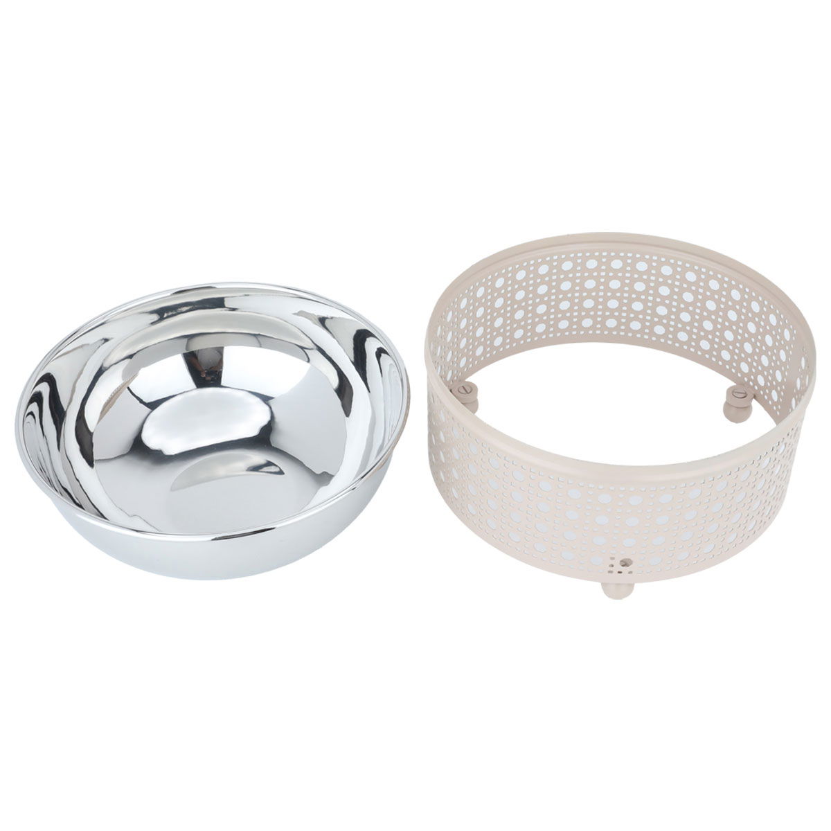 Al Saif Gallery Steel Serving Plate, 9 x 22 x 22 cm, Round, Base - Beige product image 2