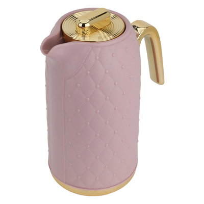 Timeless rattan thermos, 1 liter, thermal glass inner container, plastic outer shell - pink product image 3
