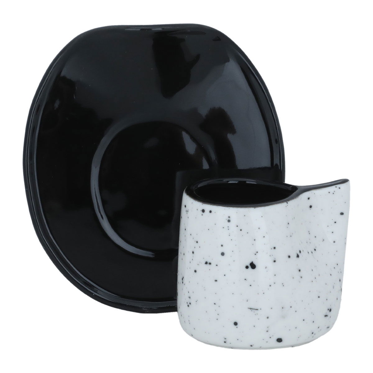 Al Saif Gallery porcelain coffee cups set, 12 pieces - black white product image
