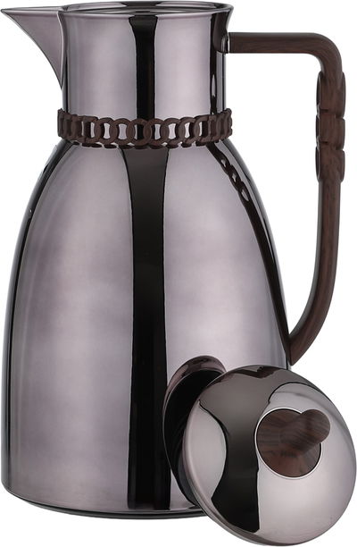 طقم ترامس بيان السيف غاليري، 0.7 / 1 لتر، 2 قطعة، حافظة داخلية زجاج حراري، يد خشبي- بني لامع product image 5