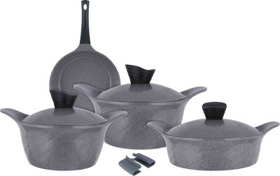 طقم قدور جرانيت تورنادو، 7 قطع - رمادي product image 2