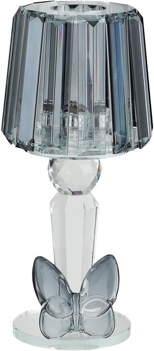 مبخرة زجاج السيف غاليري، قاعدة مزينة فراشة اسود، 11x9x25 سم - شفاف product image