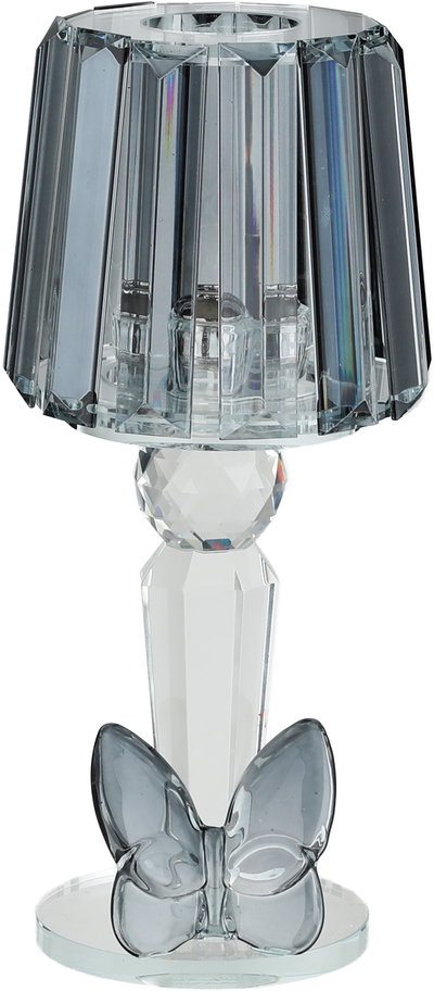 مبخرة زجاج السيف غاليري، قاعدة مزينة فراشة اسود، 11x9x25 سم - شفاف product image 1