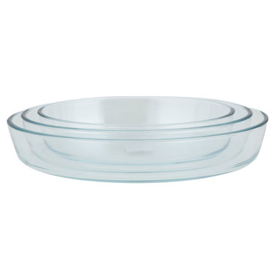 طقم صواني بايركس زجاج السيف غاليري، 2.4/3.2/4.0 سم ، بيضاوي، 3 قطع - شفاف product image 3