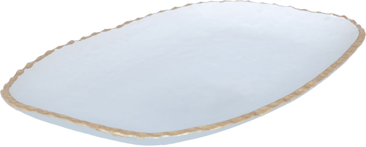 Al Saif Gallery Glass Dessert Dish, 36 X 23 X 2.5 Cm - Clear Gold product image 3