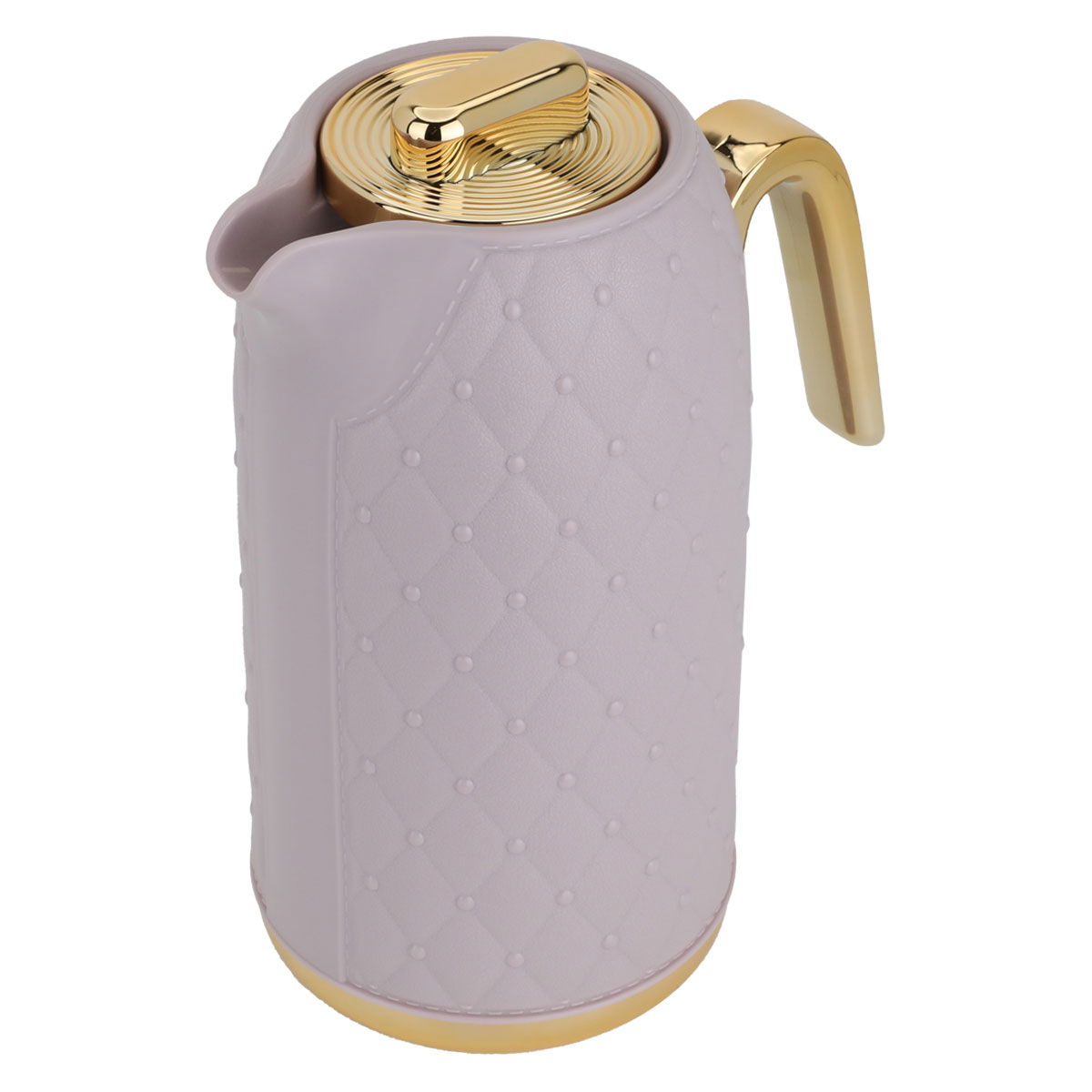 Timeless rattan thermos, 1 liter, golden handle, thermal glass inner shell, plastic outer shell - purple product image 2
