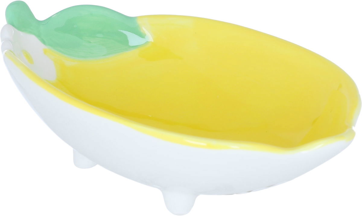 Al Saif Gallery porcelain serving plate, 17 x 11.3 x 4.6 cm, lemon shape - yellow product image