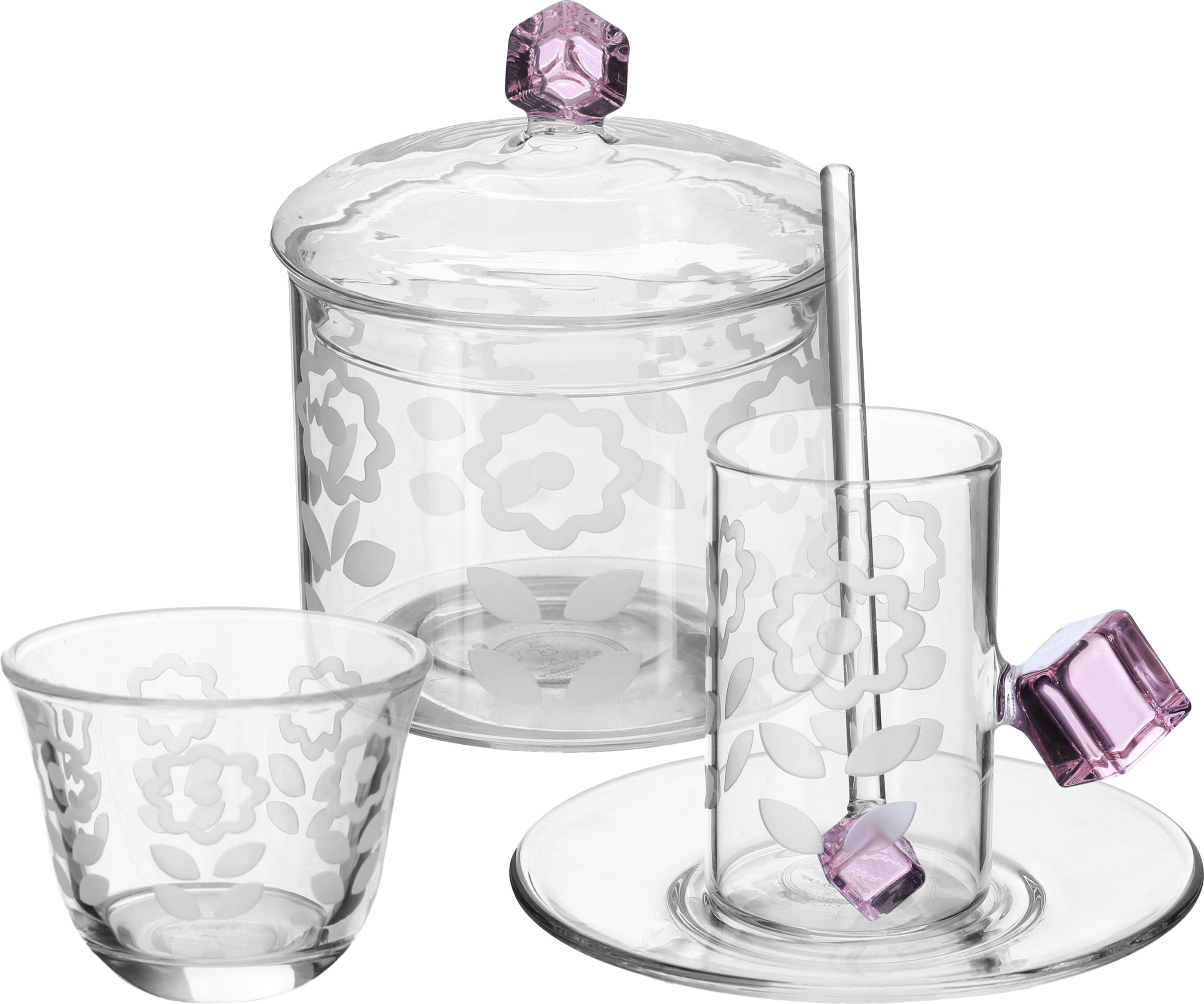 طقم فناجين قهوة وبيالات شاي زجاج السيف غاليري، 12 مل، 25 قطعة - شفاف product image 1
