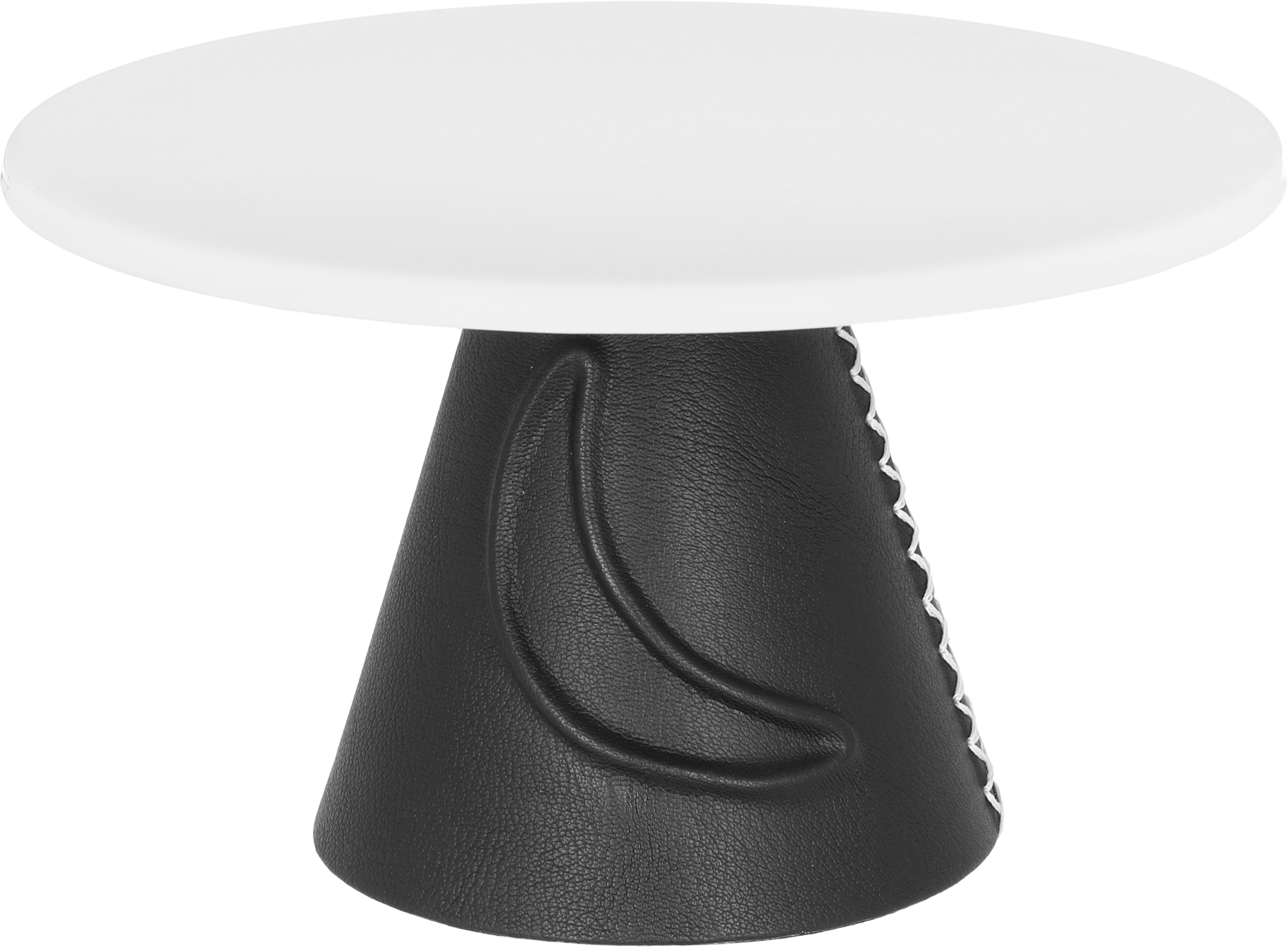 Al Saif Gallery steel dessert serving stand with a black base, 21 x 21 x 12 cm, circular - white product image 2
