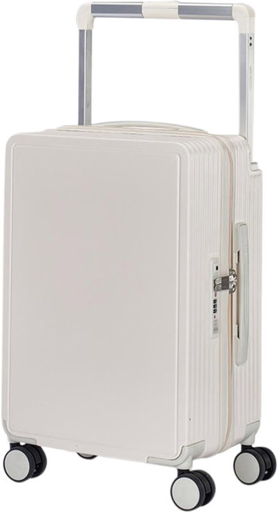 شنطة سفر بولي كربونات ليمرا، 20 بوصة، 4 عجلات، حركة بزاوية 360 درجة، PC1217-5 - كريمي product image 1