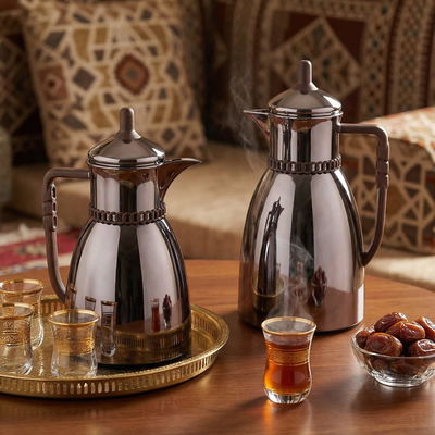 طقم ترامس بيان السيف غاليري، 0.7 / 1 لتر، 2 قطعة، حافظة داخلية زجاج حراري، يد خشبي- بني لامع product image 2