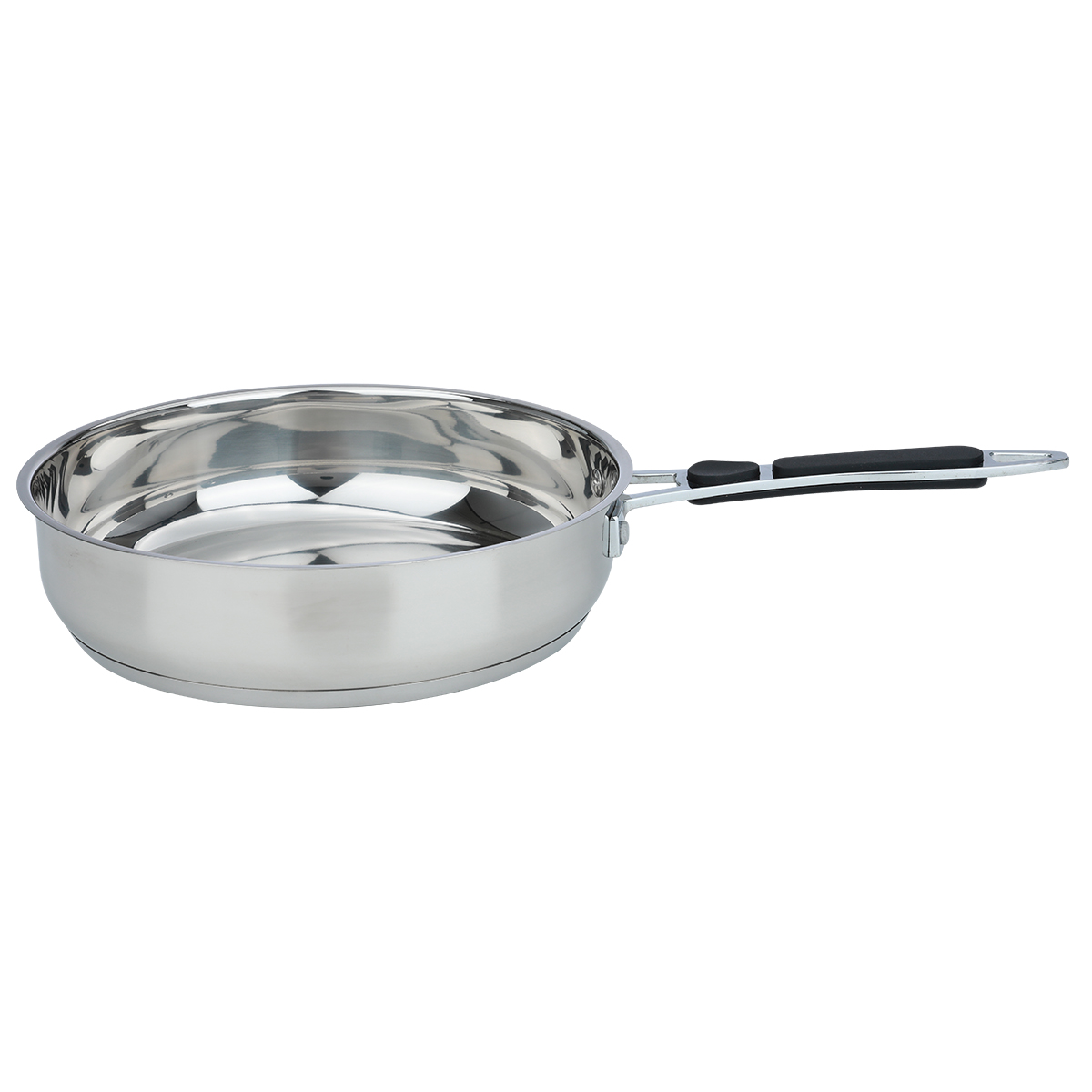 طاوة استيل بيد سليكون روكي، 28 سم - فضي product image
