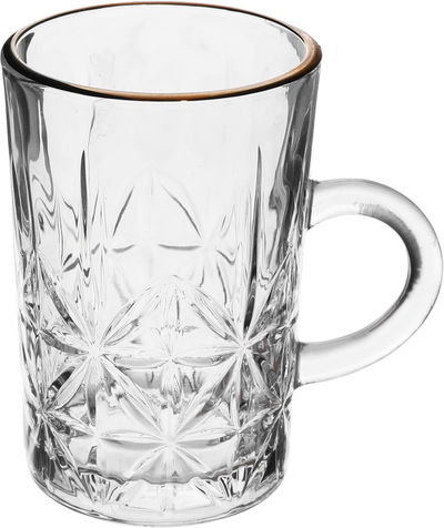 Al Saif Gallery Max Glass Tea Bialat Set, 6 Pieces, Glass Handle, Golden Line - Transparent product image 2