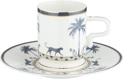 طقم فناجين قهوة تركي بورسلان السيف غاليري، 14 سم، 12 قطعة - أبيض رمادي product image 2