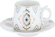 Al Saif Gallery Turkish Coffee Cups and Saucers Set, 12 Pieces - White Grey product image 2