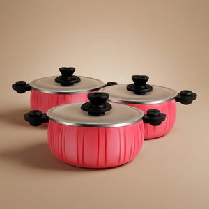 Mr. Cook Non-Stick Aluminum Cookware Set, 6 Pieces - Red product image