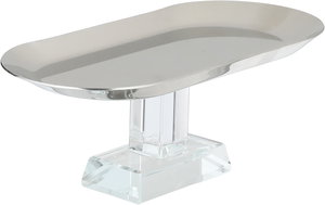 Al Saif Gallery Stainless Steel Serving Stand, 18x8x6.5 cm, Acrylic Base, Rectangular - Transparent Silver product image
