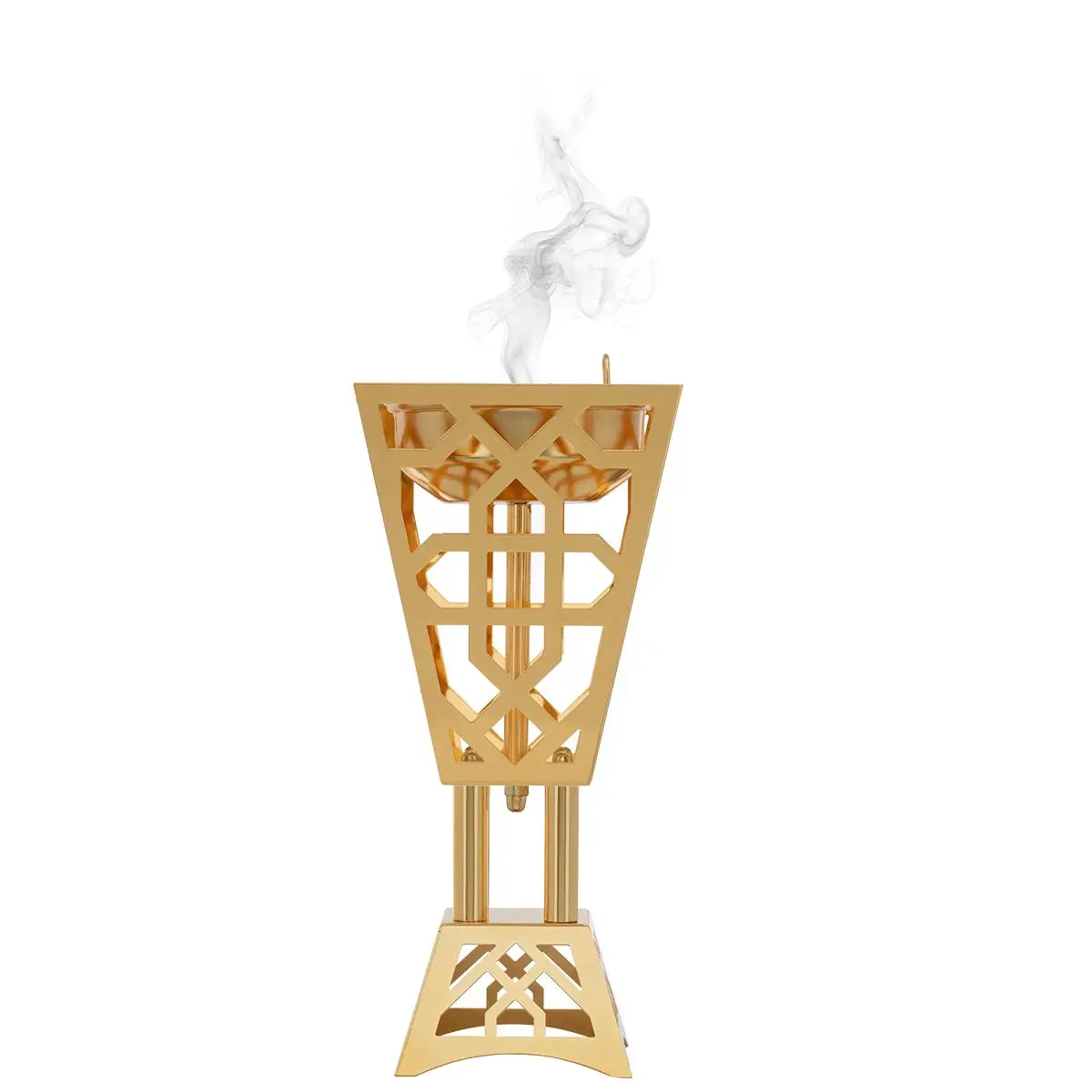 Steel Al Saif Gallery incense burner, Islamic engraving - gold product image