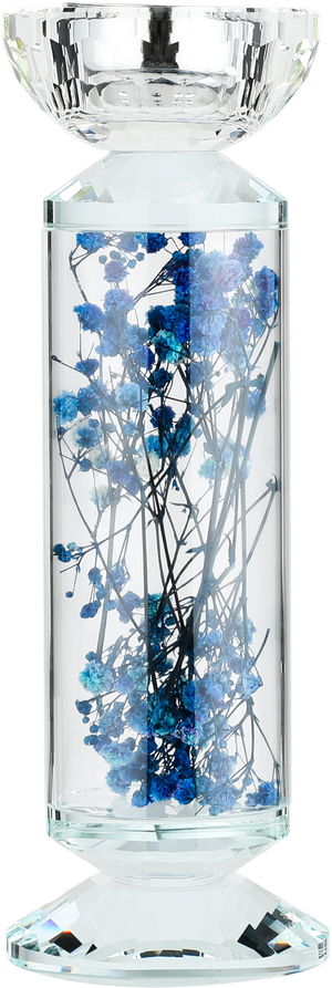 مبخرة زجاج السيف غاليري، 8x8x23.5 سم، حجم كبير، قاعدة - شفاف أزرق product image 2