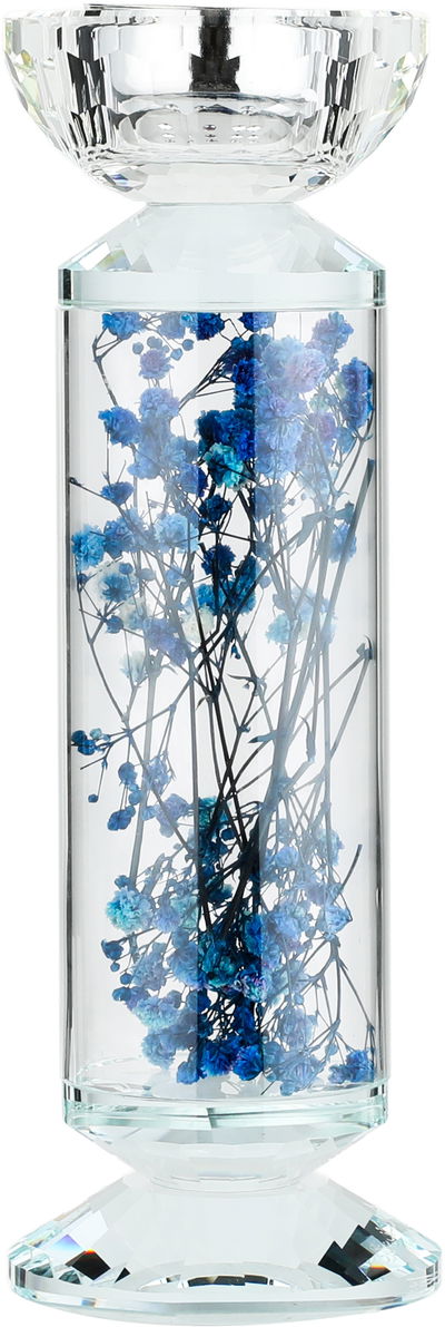 مبخرة زجاج السيف غاليري، 8x8x23.5 سم، حجم كبير، قاعدة - شفاف أزرق product image 2