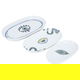 Al Saif Gallery Porcelain Serving Plates Set, 10 x 14.5 x 17 cm, Eye Pattern Oval, 3 Pieces - White product image 2