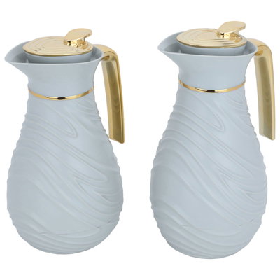 طقم ترامس نور السيف غاليري، 1/0.75 لتر، بيد ذهبي، حافظة داخلية زجاج - ابيض product image 3